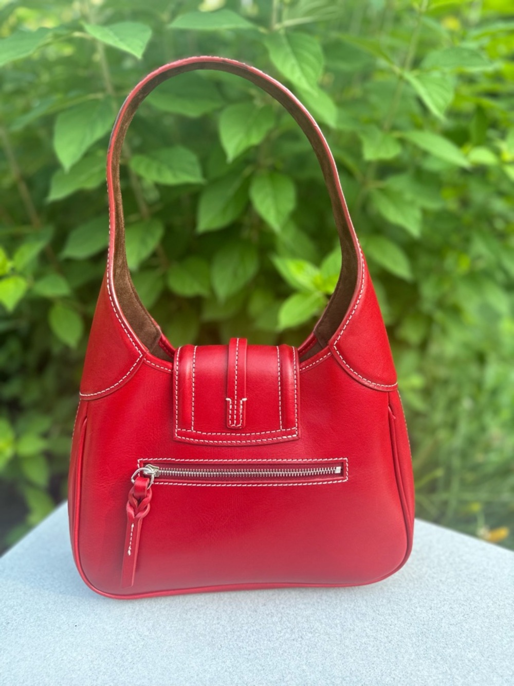 Dooney & Bourke Red Florentine Toscana Hobo Bag - Picture 2 of 5